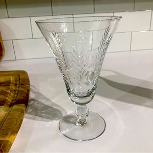 Vintage Cut glass beverage stem glasses. 6 glasses